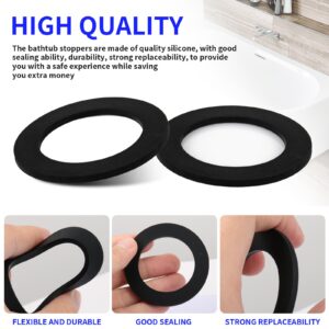 1-3/4-Inch by 2-5/8-Inch Rubber Tub Drain Gasket for Shoe Tub Bathtub Overflow Gasket Stopper, Silicone Bathtub Drains Seal Applied to Bathtub Drains, Sealing Gaskets - Prevent Tub Leakage (10 PCS)