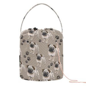 pug puppy crochet bag yarn storage bag portable crochet storage bag knitting bags for women mom crochet knitting accessories suppliers