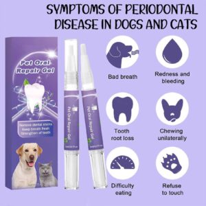 Pet Oral Repair Gel,Pet Oral Restoration Whitening Gel,Pet Teeth Whitening, Pet Breath Freshener Gel Car Cleaner,Eliminate Breath Without Brushing (2Pc)