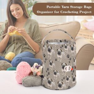 Pug Puppy Crochet Bag Yarn Storage Bag Portable Crochet Storage Bag Knitting Bags for Women Mom Crochet Knitting Accessories Suppliers