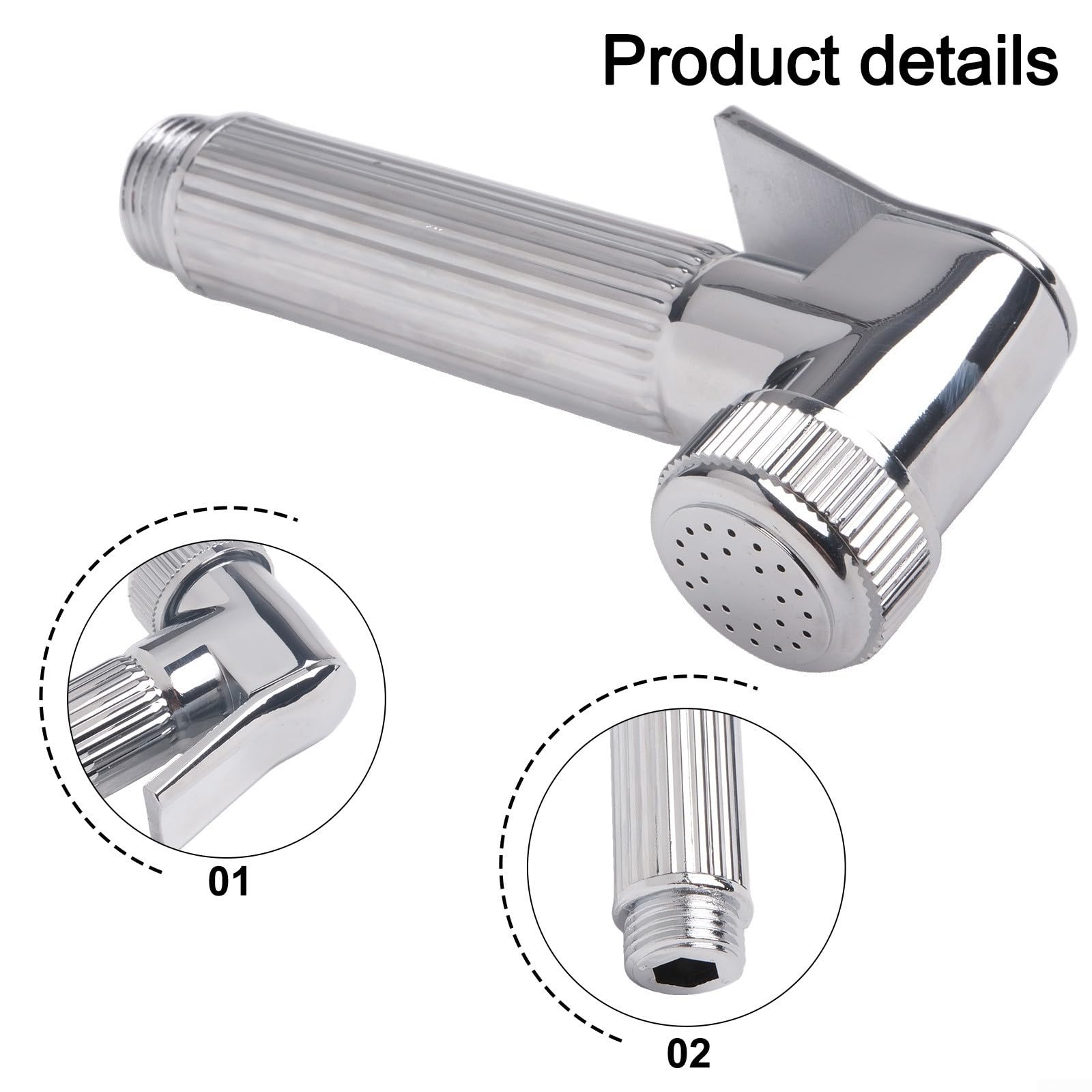 Shower Head, Handheld Bidet Sprayer for Toilet, Baby Cloth Diaper Sprayer Bidet for Toilet Bathroom Hand Held Muslim Shattaf for Kitchen and Toilet Cleaning(Silver)