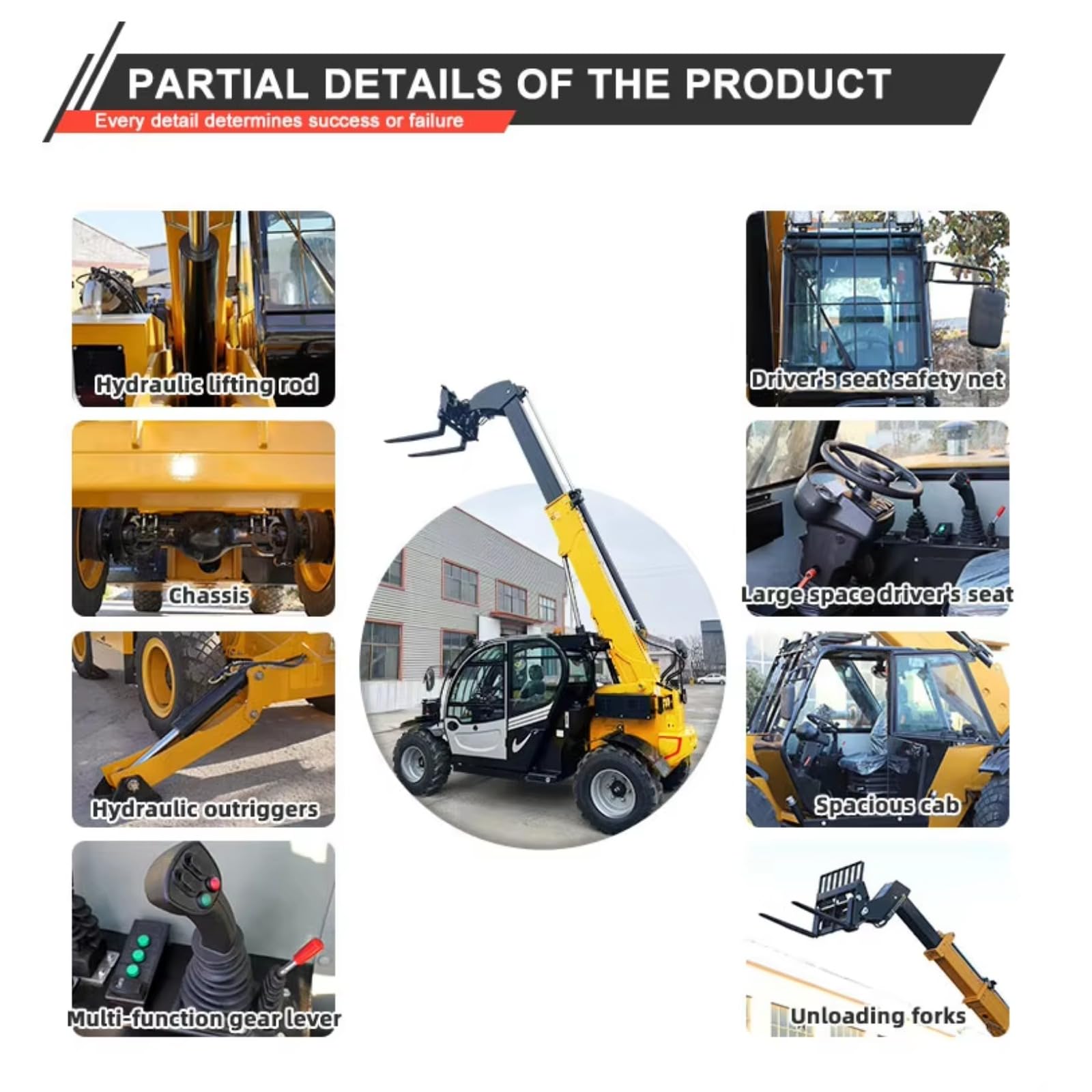 Good Price 3.5Ton 4Ton Forklift with Telescopic Boom/Arm 1.2Ton Telescopic Handler