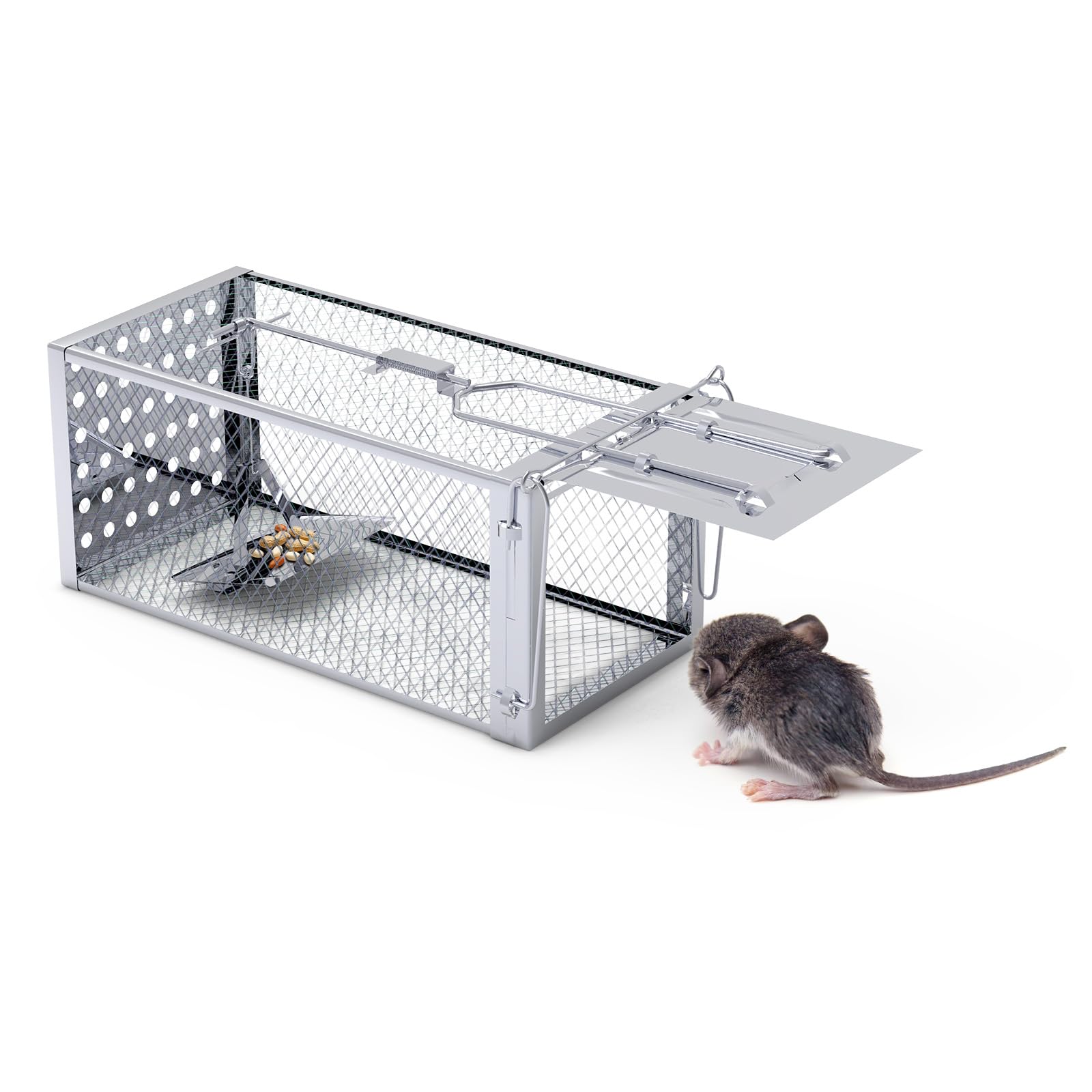 Zorpupoa Humane Rat Trap, Humane Live Animal Mouse Cage Traps, Small Rodent Chipmunk Squirrel Trap and Other Live Animal Trap Cage for Indoor and Outdoor Use