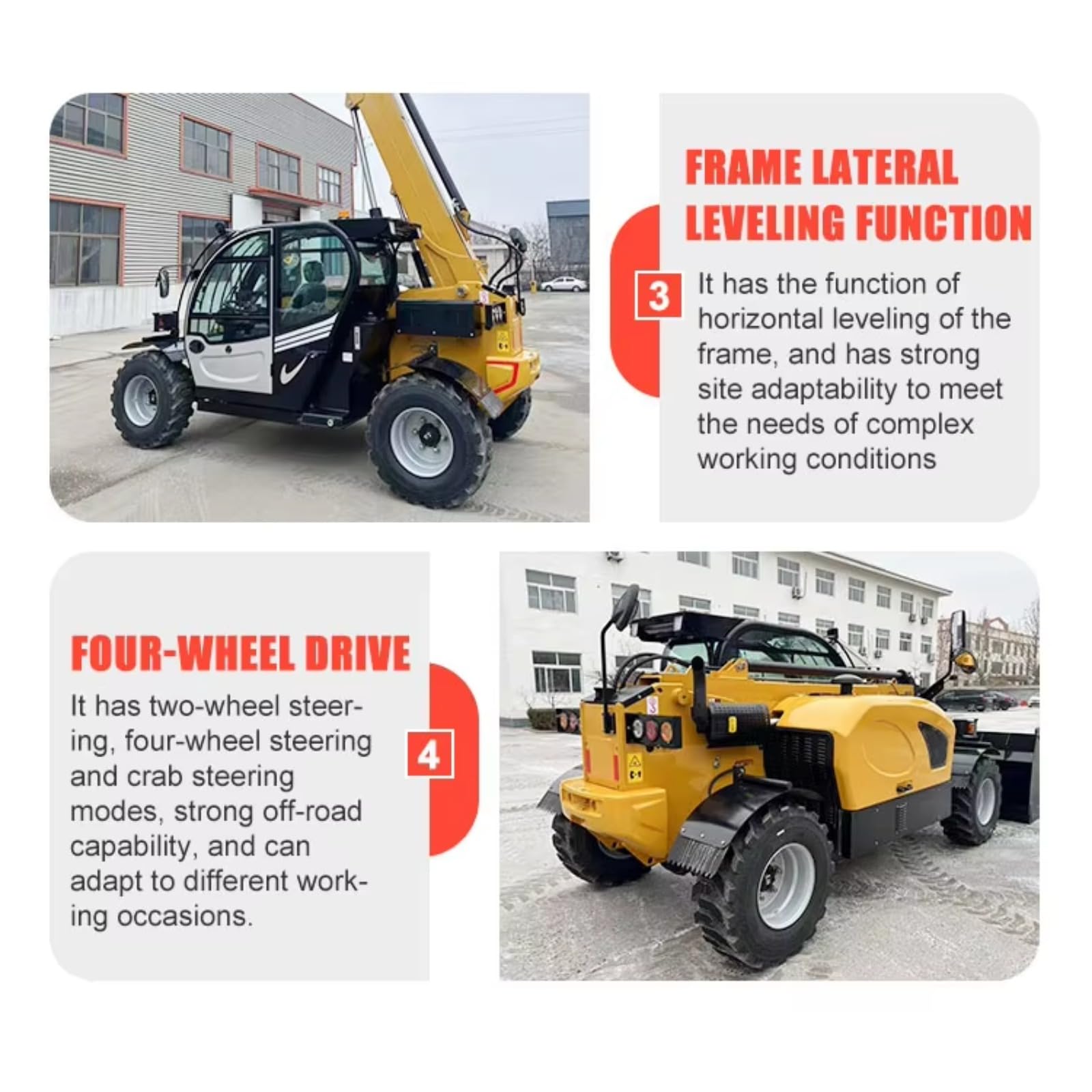 Good Price 3.5Ton 4Ton Forklift with Telescopic Boom/Arm 1.2Ton Telescopic Handler