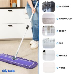 Tidy Tools 36 Inch Purple Dust Mop with Extendable Handle and 36 Inch Purple Dust Mop Refill Bundle - 2 Mop Sets and 4 Refills