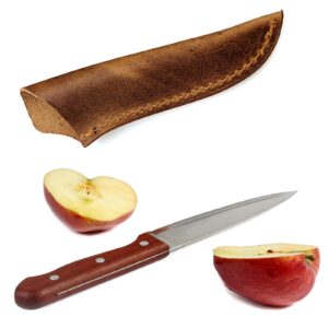 Cowhides Leather Straight Case Sheath For Kitchen Fruit Outdoor Tool Holsters Storage Bag Knives