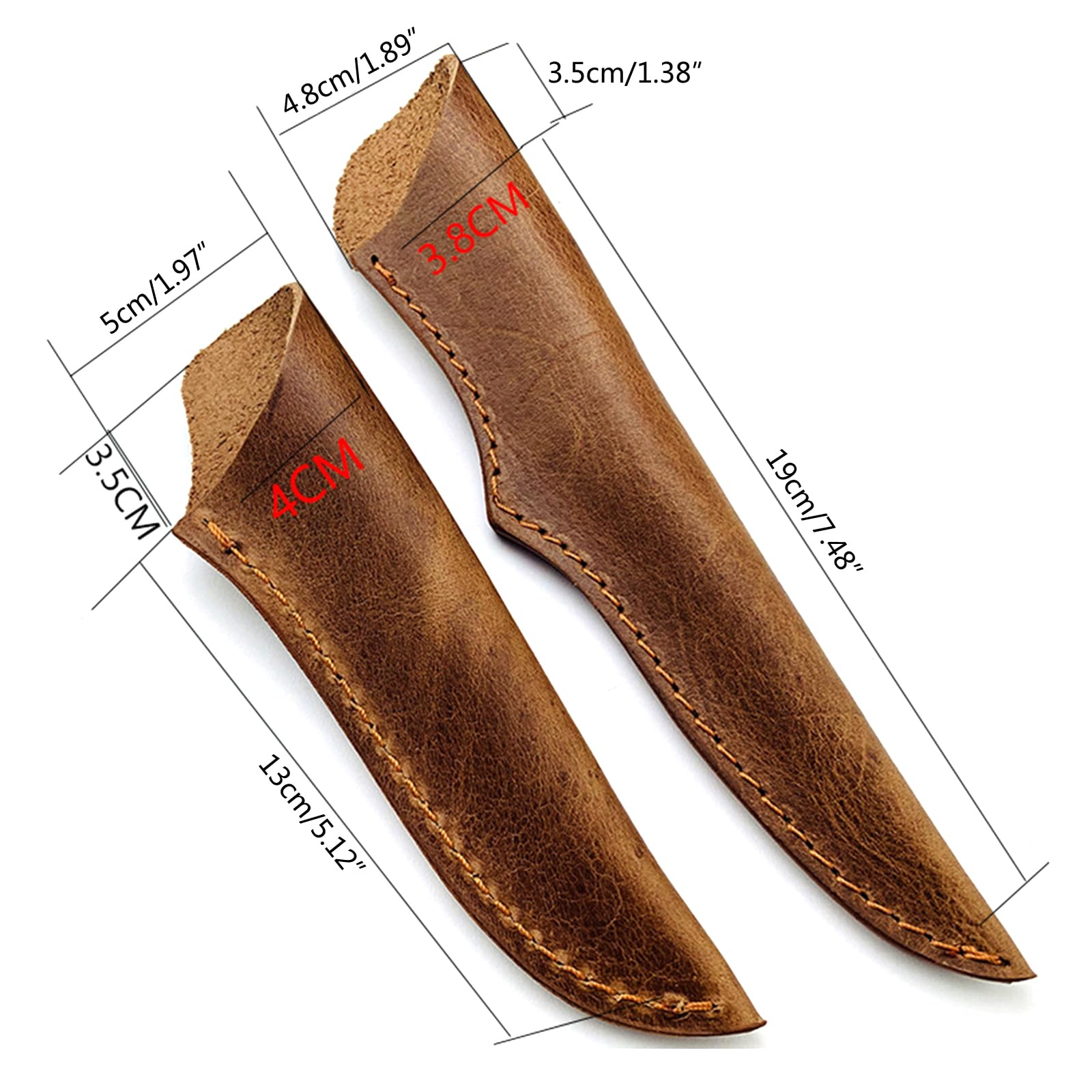 Cowhides Leather Straight Case Sheath For Kitchen Fruit Outdoor Tool Holsters Storage Bag Knives