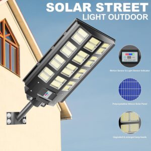 loyoele 3-Pack 9600W Solar Parking Lot Lights 360000LM 7000K Outdoor LED Solar Street Light Dusk to Dawn Street Lights Solar Powered,with Motion Sensor,Yard, Solar Street Lights Outdoor