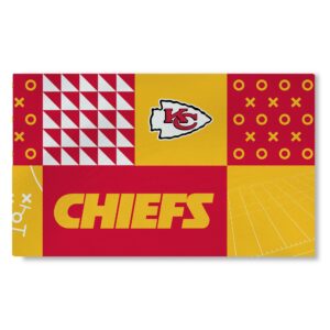 northwest nfl 3 x 5 feet washable area living rug, kansas city chiefs