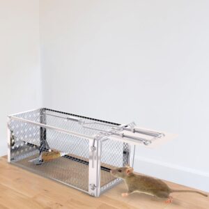 Zorpupoa Humane Rat Trap, Humane Live Animal Mouse Cage Traps, Small Rodent Chipmunk Squirrel Trap and Other Live Animal Trap Cage for Indoor and Outdoor Use