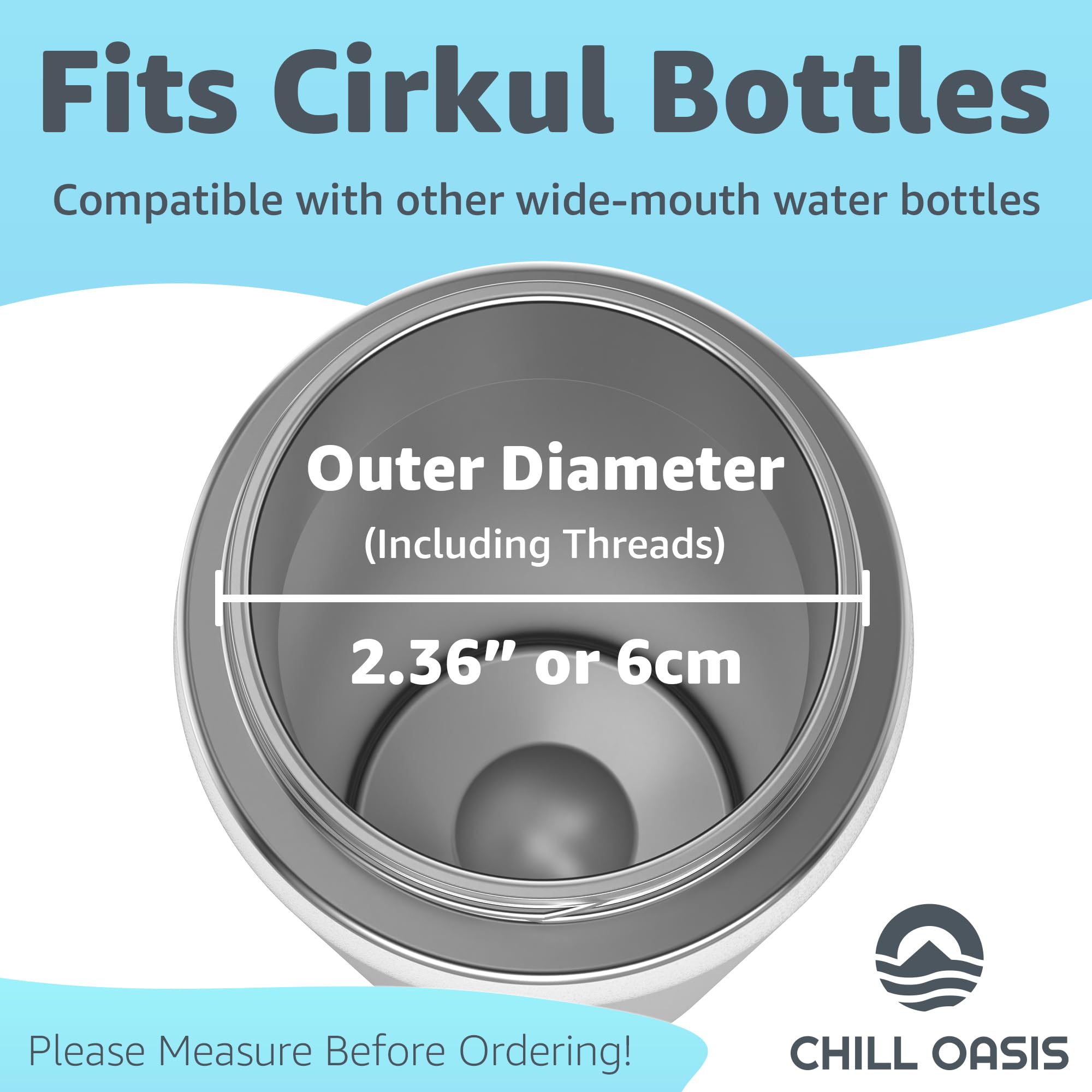 Chill Oasis Replacement Lid For Cirkul Water Bottle | Fits Flavor Cartridges | BPA Free, Leak Proof, and Dishwasher Safe