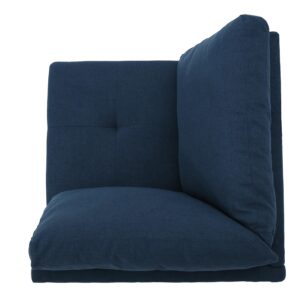 Kaimei Mirod 5-Piece L-Shaped Sofa, Navy Blue Fabric Sectional Sofa with Wooden Legs for Living Room