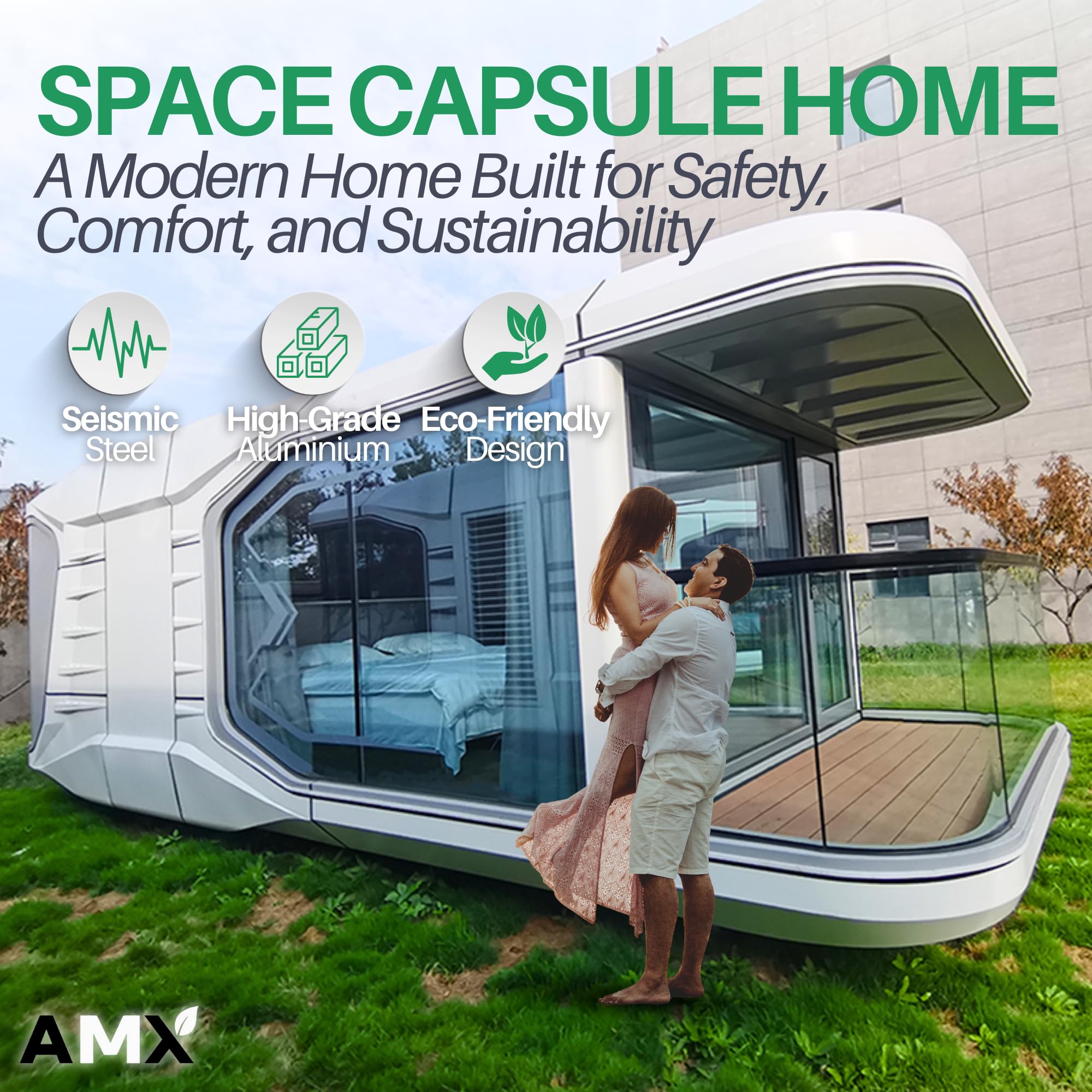 AMX Luxury Tiny Space Capsule Bedroom Container Mobile Home Prefab