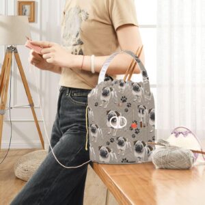 Pug Puppy Crochet Bag Yarn Storage Bag Portable Crochet Storage Bag Knitting Bags for Women Mom Crochet Knitting Accessories Suppliers