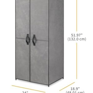 Whitmor Wardrobe - Portable Closet with Doors - Grey