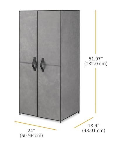 Whitmor Wardrobe - Portable Closet with Doors - Grey