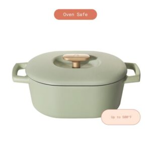 Beautiful 6 Quart Enamel Dutch Oven, (Sage Green) by Drew Barrymore