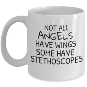 hohadoi Not All Angels Have Wings Some Have Stethoscopes Nurse Doctor Coffee Mug White