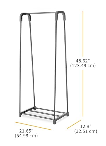 Whitmor Garment Rack with Shelf - Gunmetal