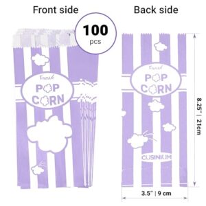 [100-pcs] 1 oz Lavender Popcorn Bags + [100-pcs] 1 oz Pastel Blue Paper Popcorn Bags - Customizable - Bundle