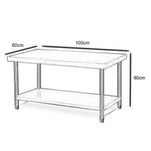 Stainless Steel Work Table for Commercial Kitchen Prep Workbench with Lower Shelf - Restaurant Quality Silver Workbench for Efficient Food Prep