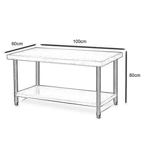 Stainless Steel Work Table for Commercial Kitchen Prep Workbench with Lower Shelf - Restaurant Quality Silver Workbench for Efficient Food Prep