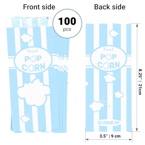 [100-pcs] 1 oz Lavender Popcorn Bags + [100-pcs] 1 oz Pastel Blue Paper Popcorn Bags - Customizable - Bundle