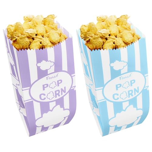 [100-pcs] 1 oz Lavender Popcorn Bags + [100-pcs] 1 oz Pastel Blue Paper Popcorn Bags - Customizable - Bundle