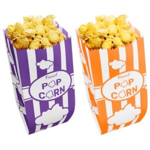 [100-pcs] 1 oz purple popcorn bags + [100-pcs] 1 oz orange paper popcorn bags - customizable - bundle