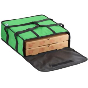 ocs parts insulated green food delivery bag | 18" x 18" x 5" professional heavy duty thermal pizza and food warmer carrier with handles for easy transportation