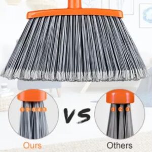 Self-Cleaning Broom and Dustpan Set, Stand Up, Indoor & Outdoor, Gray & Orange (Orange and Gray)