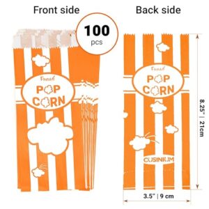 [100-pcs] 1 oz Purple Popcorn Bags + [100-pcs] 1 oz Orange Paper Popcorn Bags - Customizable - Bundle