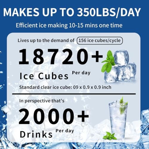 Commercial Ice Maker, 2000 Lbs/24H Industrial Ice Maker Machine with 1003 Lbs Ice Storage, Vertical Ice Maker Machine, Air Cooled Stainless Steel Ice Cube Maker for Commercial and Home Use