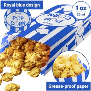 [100-pcs] 1 oz Royal Blue Popcorn Bags + [100-pcs] 1 oz Pink Paper Popcorn Bags - Customizable - Bundle