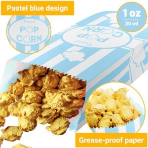 [100-pcs] 1 oz Lavender Popcorn Bags + [100-pcs] 1 oz Pastel Blue Paper Popcorn Bags - Customizable - Bundle