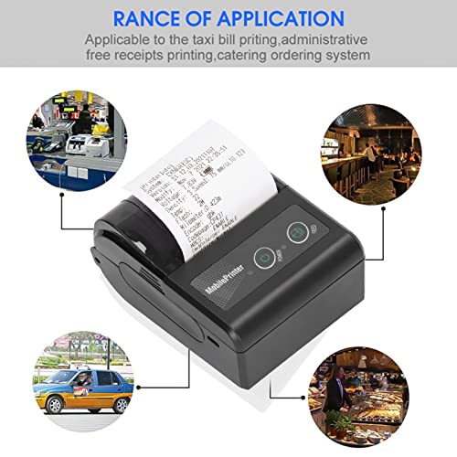 lvifloae Bluetooth Receipt Printer Smartphone Control 200dpi Thermal Label Printer Receipts Printer with 1 Roll Printer Paper for Restaurant Sales Retail