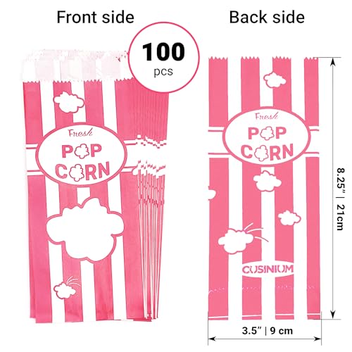 [100-pcs] 1 oz Royal Blue Popcorn Bags + [100-pcs] 1 oz Pink Paper Popcorn Bags - Customizable - Bundle