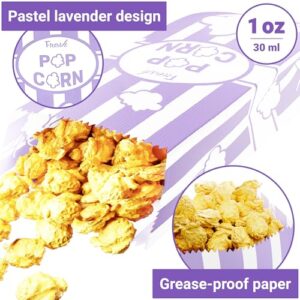 [100-pcs] 1 oz Lavender Popcorn Bags + [100-pcs] 1 oz Pastel Blue Paper Popcorn Bags - Customizable - Bundle