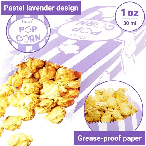 [100-pcs] 1 oz Lavender Popcorn Bags + [100-pcs] 1 oz Pastel Blue Paper Popcorn Bags - Customizable - Bundle