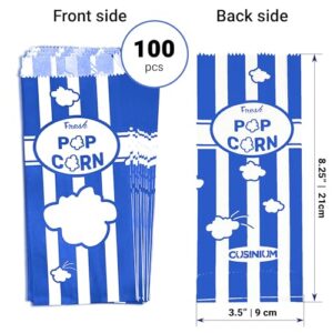 [100-pcs] 1 oz Royal Blue Popcorn Bags + [100-pcs] 1 oz Pink Paper Popcorn Bags - Customizable - Bundle