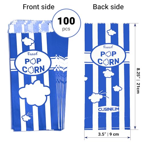 [100-pcs] 1 oz Royal Blue Popcorn Bags + [100-pcs] 1 oz Pink Paper Popcorn Bags - Customizable - Bundle