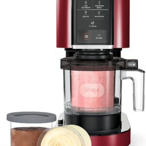 Ninja NC301 CREAMi, Ice Cream, Gelato, Milkshake, Sorbet, and Smoothie Bowl Maker, 7 One-Touch Programs, Red (Renewed)