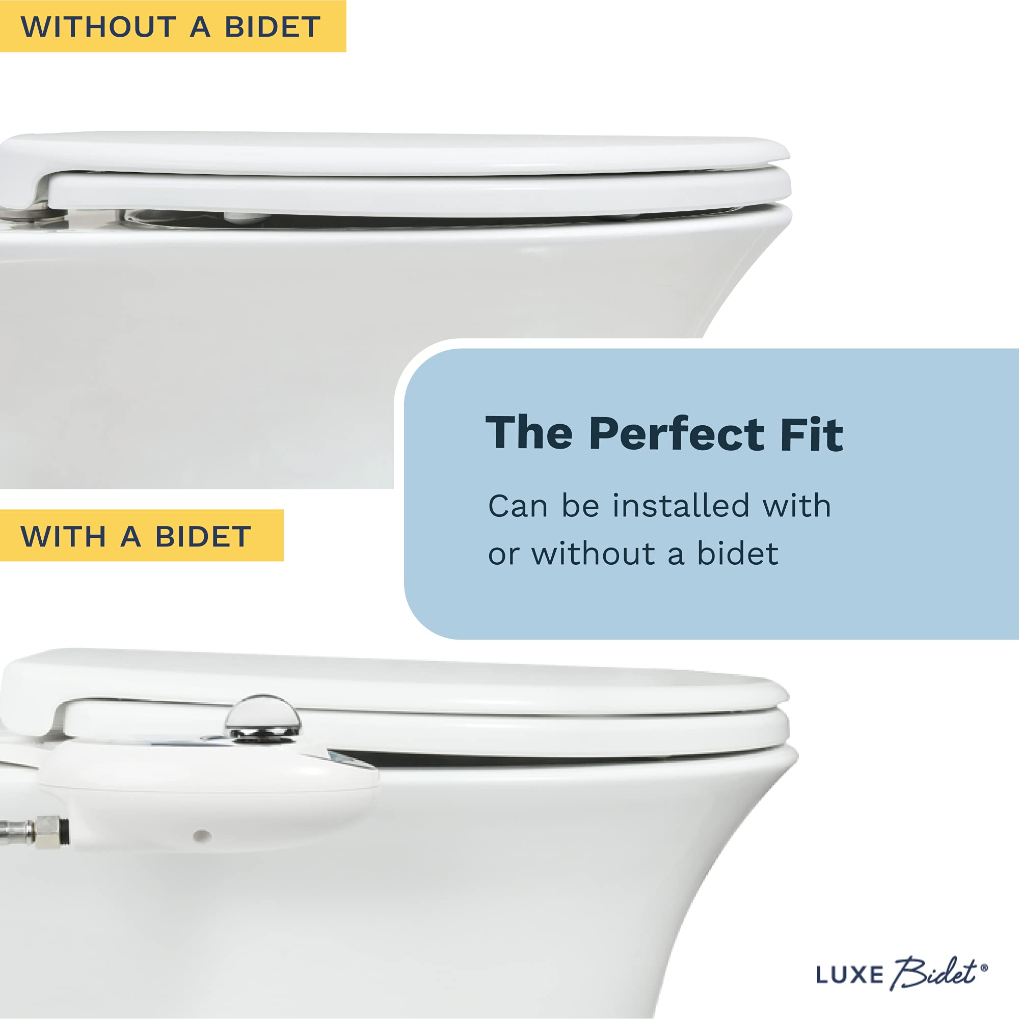 LUXE Bidet NEO 110 White and Elongated Toilet Seat Bundle