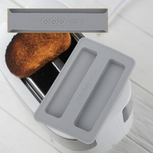 COMNICO Toaster Cover, 2Pcs Silicone Toaster Dust Cover Grey Toaster Appliance Top Cover Kitchen Bread Maker Lid Reusable Top Cover for Bread Sandwich Machine Bread Maker Accessories