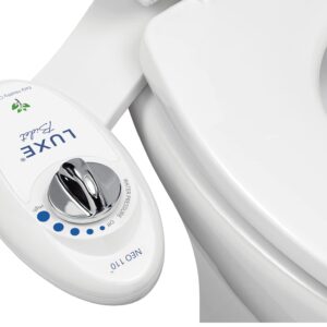 LUXE Bidet NEO 110 White and Elongated Toilet Seat Bundle