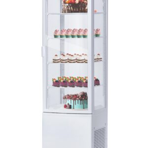 238L refrigerated display cabinet, floor-standing glass door refrigerator, with LED lighting and automatic defrost function, adjustable internal shelves, suitable for bars, restaurants, offices, homes