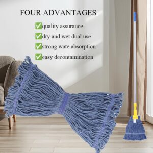 2Pcs Mop Heads Replacements, Heavy Duty Mop Head Commercial Replacement,Blue Wet Industrial String Mop Heads for 3 Typs Commercial Mop Handle