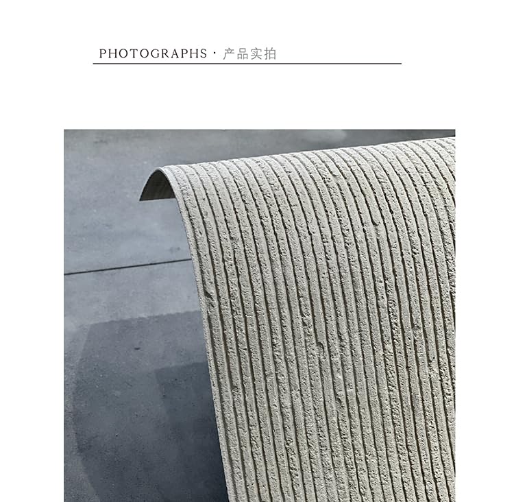 Ribbed Textured Stone Flexible Wall Cladding Panels, Beige and Black