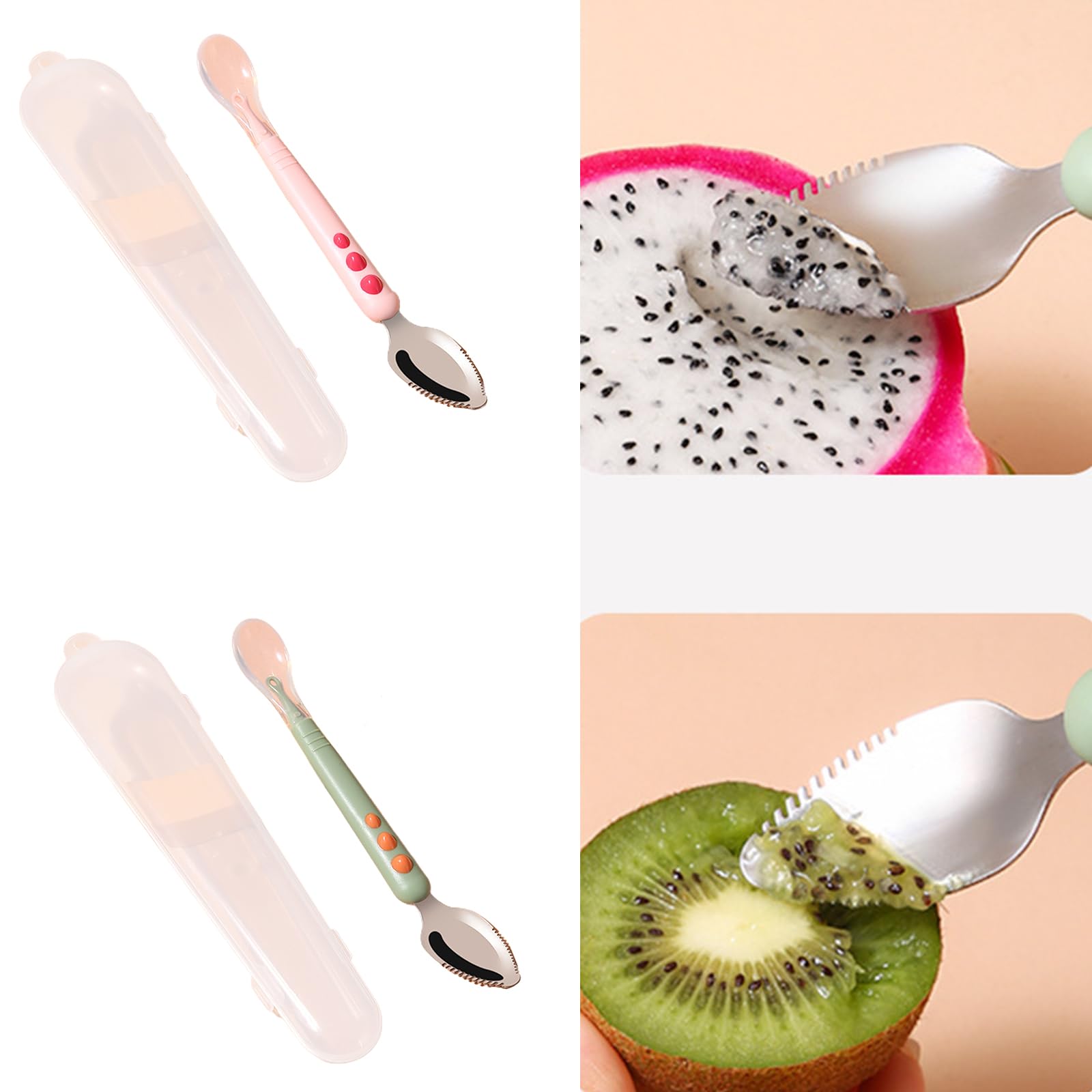 Lightweight Mud Silicone Puree Scrapping Spoons Scraping Practical Fruit Scraper Food Fruits 20.5cm/8-inch Length