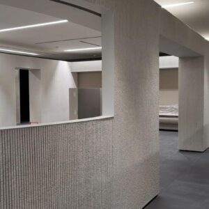 Ribbed Textured Stone Flexible Wall Cladding Panels, Beige and Black